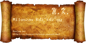 Miloszav Kötöny névjegykártya